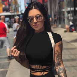 image-Solid color short section exposed navel cross strap short-sleeved T-shirt women's summer all-match tight-fitting slim high waist careful machine top