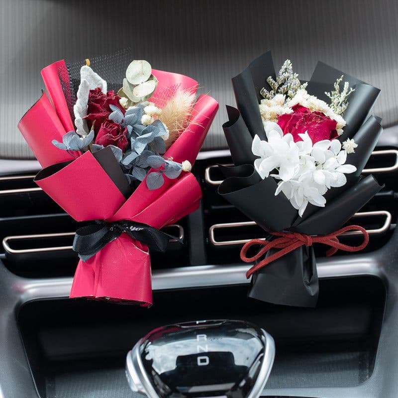image-Aromatherapy Clip Bouquet - Beige Hydrangea Car Fragrance Decor