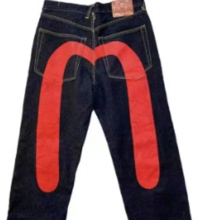 image-European and American hip-hop American style first year classic niche ins print men and women loose trendy trousers cool jeans