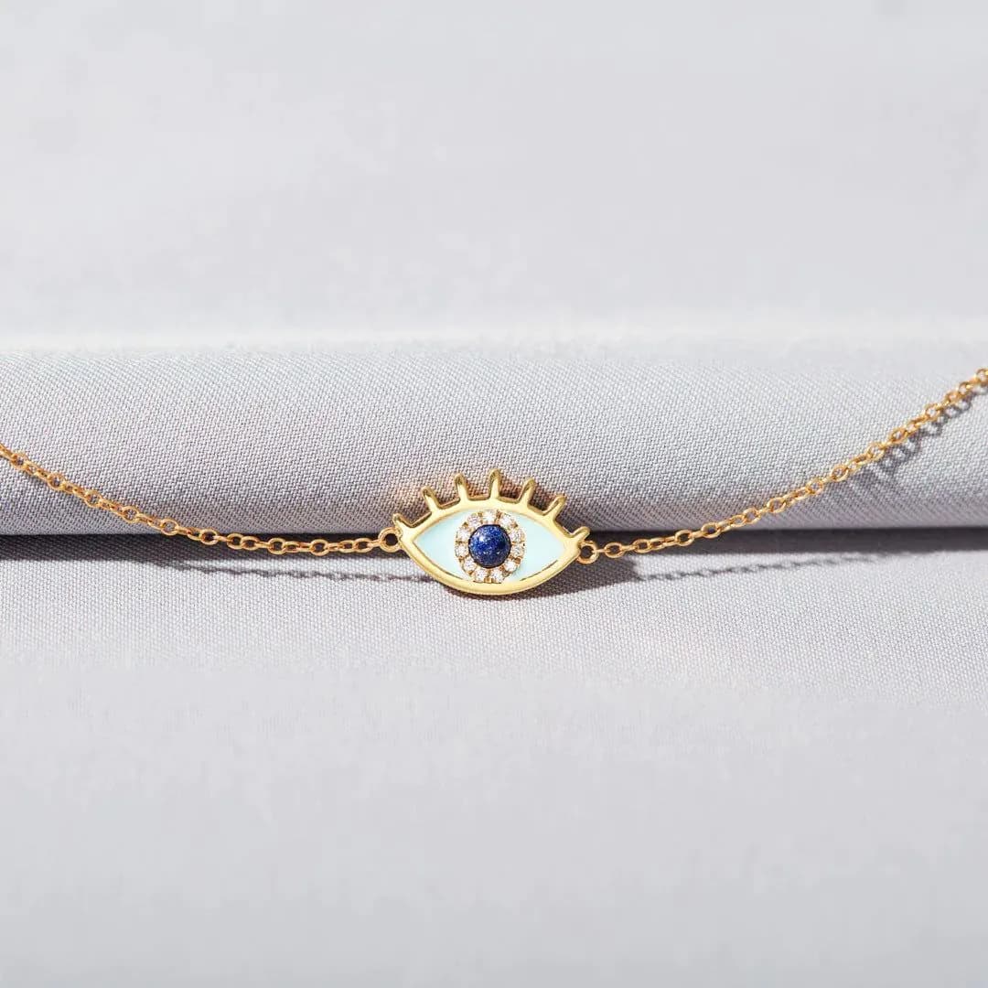image-Evil Eye Enamel Bracelet - Women's Fashion Jewelry