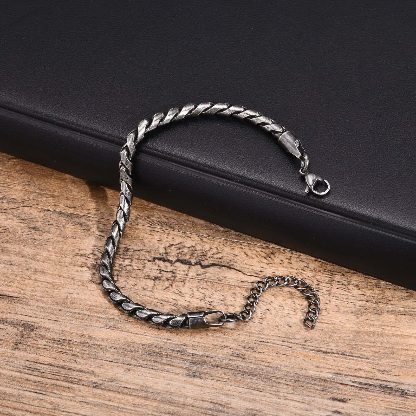 image-Men's Stainless Steel Hip-Hop Chain Bracelet