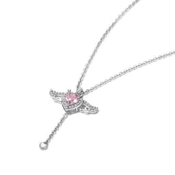 image-Cupid Heart Necklace - Angel Wings Tassel Chain