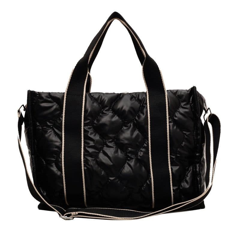 image-Grey Nylon Tote Bag - Soft Handle Rhombus
