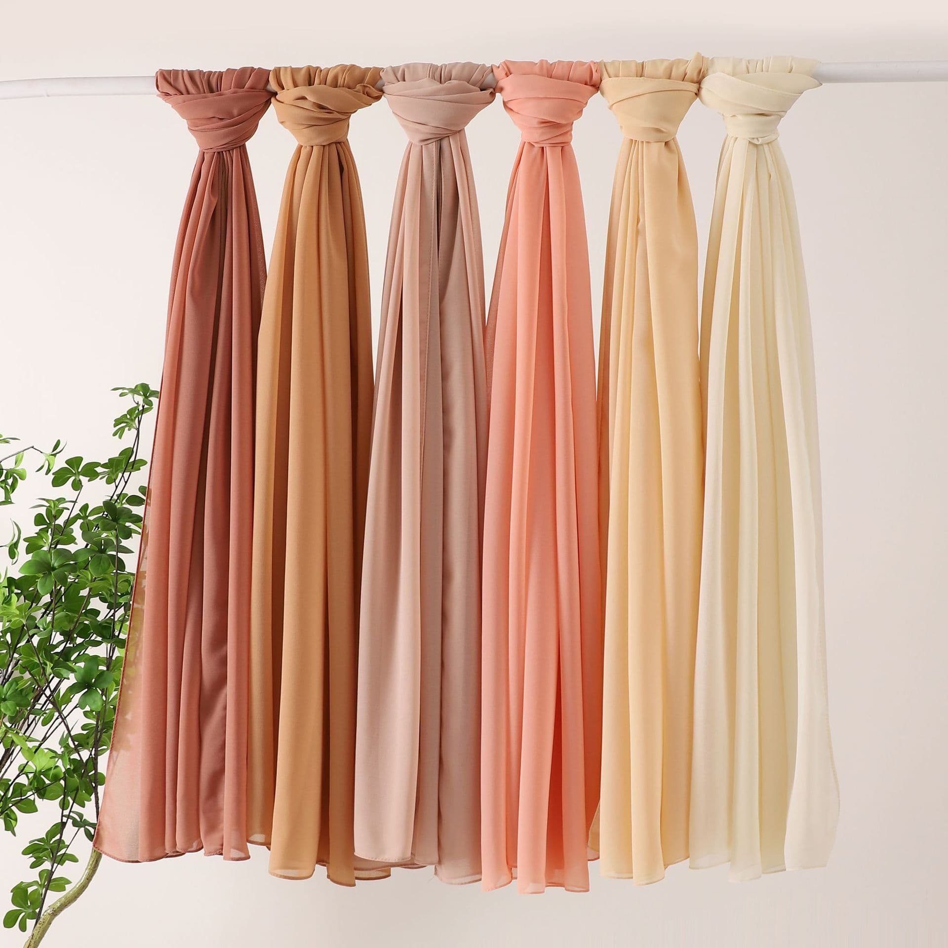 image-Weicai Chiffon Hijab Scarf - Gray Coffee 175x70cm