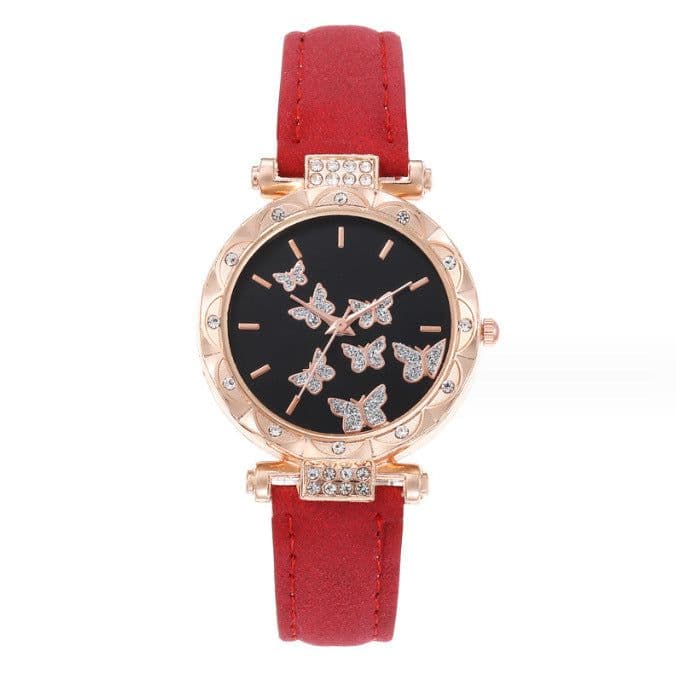 image-Douyin Women's Butterfly Digital Watch - Fashionable Simple