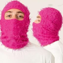 image-Camouflage Knitted Balaclava Hat - Polyester Coffee