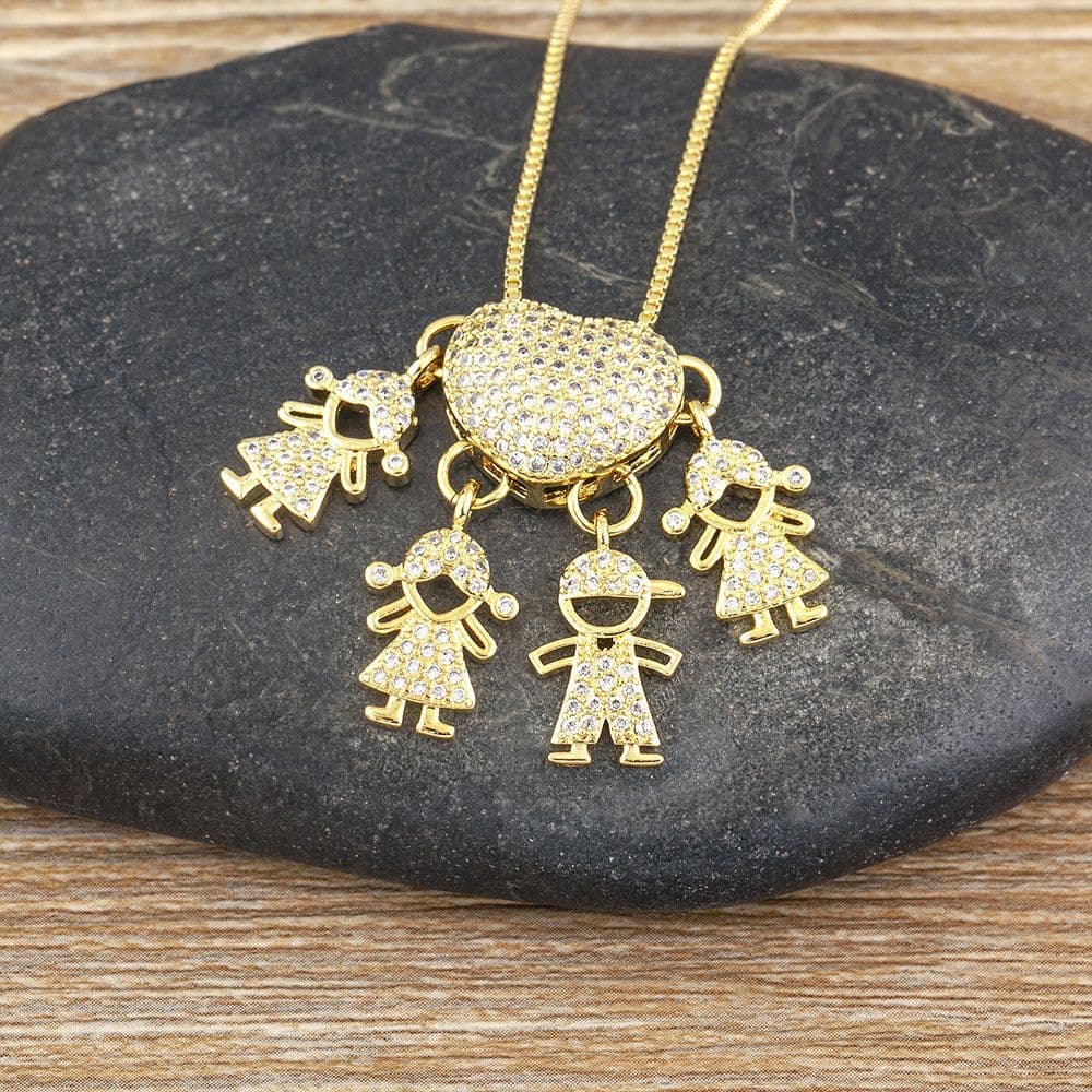 image-Children's Number Pendant Necklace - 18k Gold Plated Copper