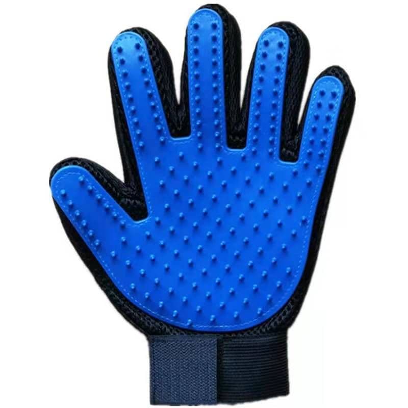 image-Easy Lion Rubber Pet Cleaning Gloves - Green Left - Cat Grooming Brush