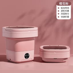 image-Folding washing machine portable large-capacity home wash-and-dry all-in-one dormitory underwear cleaning machine sock washing artifact