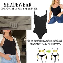 image-Nigar Seamless Shaping Bodysuit - Black Thong