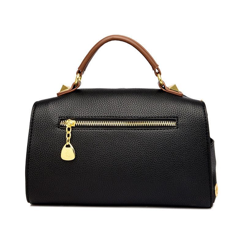 image-Boston Shoulder Bag - Black PU Casual