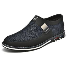 image-New Wenzhou Low-Top Casual Shoes, Black/White, Size 48 Men's Leather Flat Bottom