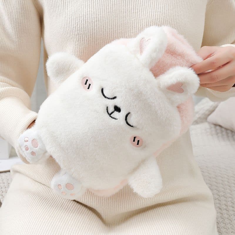 image-Purple Plush Hot Water Bottle 500ML - Removable Cover