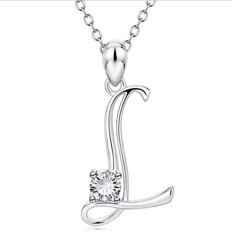 image-Baoshina Alphabet Diamond Pendant Necklace 26 Letters Jewelry Crossborder Supply