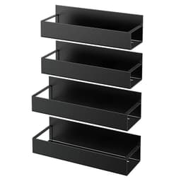 image-Magnetic Refrigerator Storage Rack - Black 4-Tier