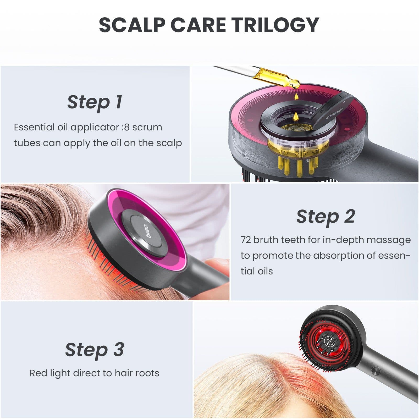 image-Breo Scalp3 Shiatsu Vibrating Scalp Massager - Golden