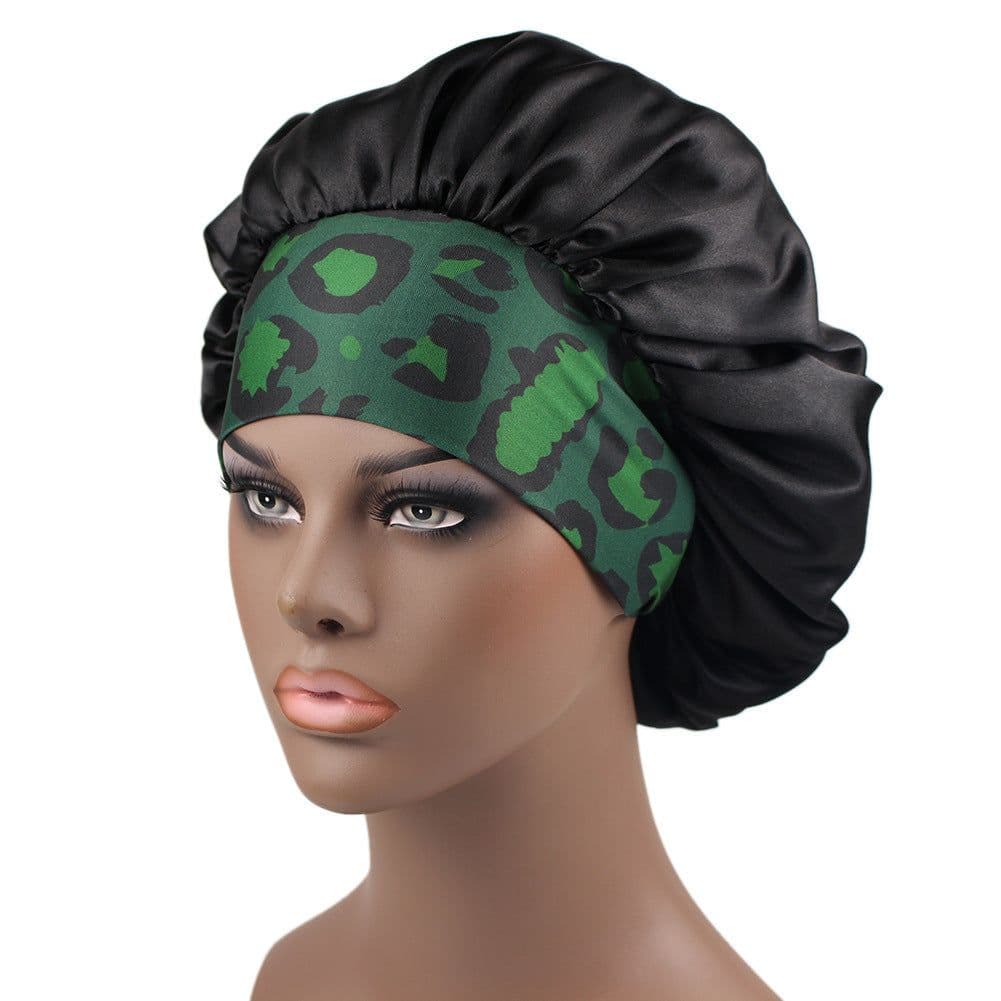 image-Amazon hot selling wide strip wide brim high elastic headband night cap ladies chemotherapy cap hair care cap