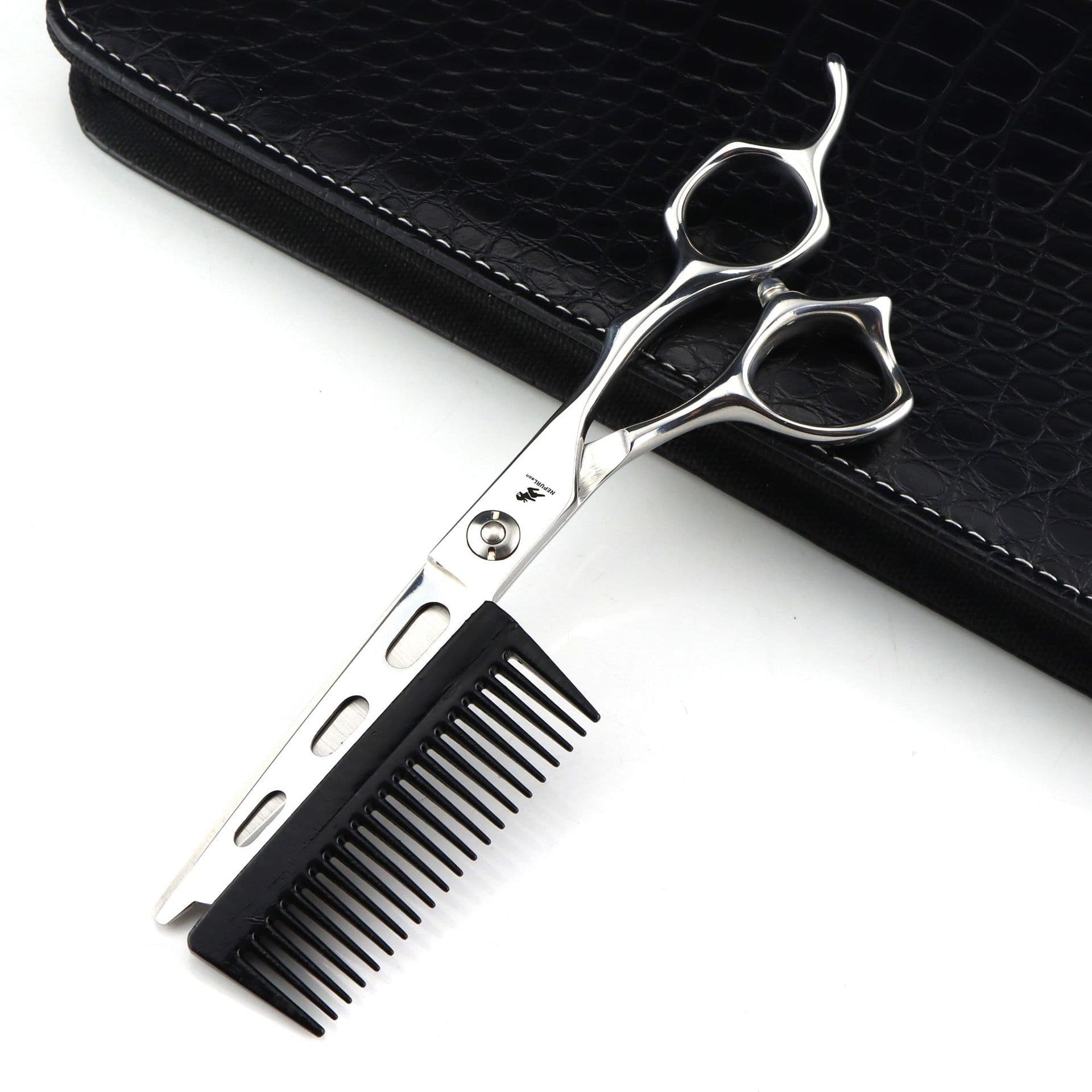 image-6.0" Hairdressing Scissors - Flat Comb Style