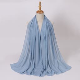image-Weicai Chiffon Hijab Scarf - Gray Coffee 175x70cm