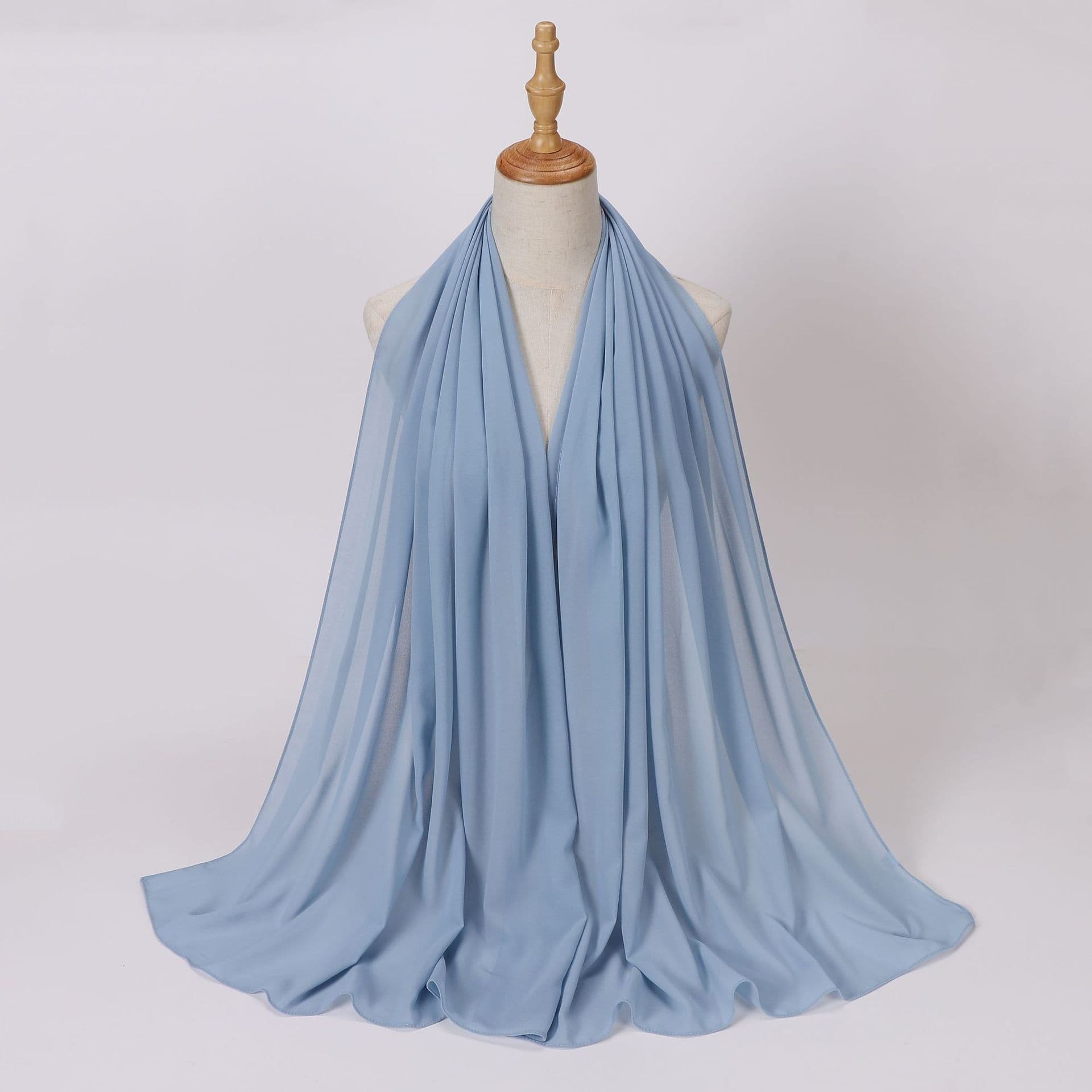 image-Weicai Chiffon Hijab Scarf - Gray Coffee 175x70cm