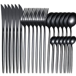 image-Yigang Stainless Steel Flatware Set 24 Piece Silver