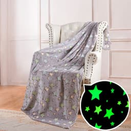 image-Luminous Double-Sided Flannel Blanket, Kids' Air-Conditioning Quilt, Maroon, 152x127CM