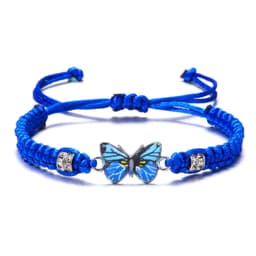 image-Butterfly Flower Bracelet Hand-Woven Adjustable