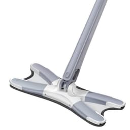 image-Flat Mop with X-Shaped Mop Head, 37cm Butterfly Clip - Stainless Steel Rod