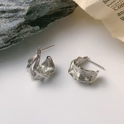 image-925 Sterling Silver Geometric Earrings - Gold Women's
