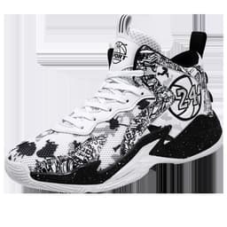 image-Men's High-Top Basketball Shoes - Black White Camouflage