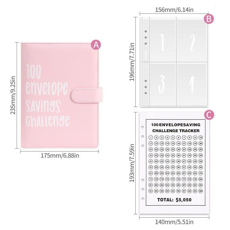 image-100 Days Saving Money Notebook - A5 Pink