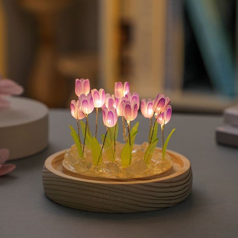 image-Tulip Night Light DIY Material Pack - Glass Desktop Lamp