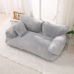 image-Pet Sofa Bed - Rabbit Plush Khaki S 45x38x22cm