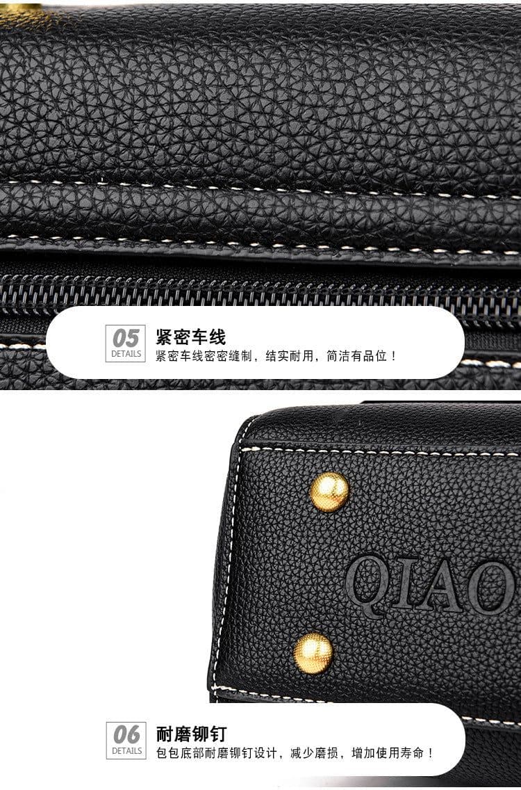 image-Genuine Leather Shoulder Bag - Brown Square