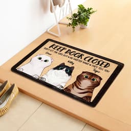 image-Dilla Cartoon Cat Floor Mat - Dark Coffee 40x65cm