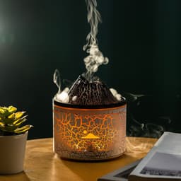 image-New cross-border lava volcano aromatherapy machine smoke ring humidifier Internet celebrity same style two-color with remote control flame aromatherapy machine