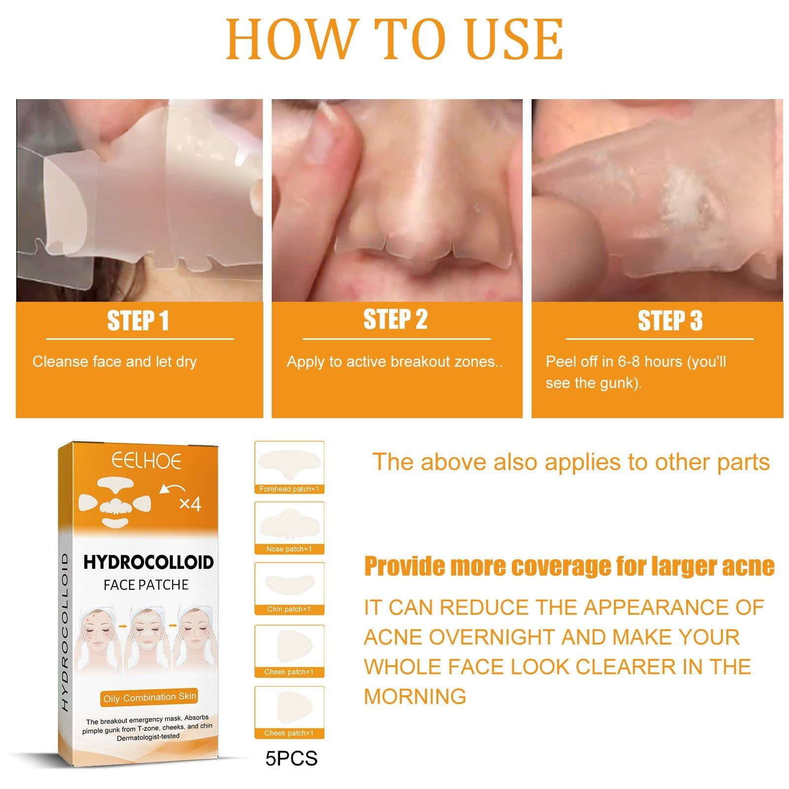 image-EELHOE Hydrogel Acne Patches - Transparent 24pc