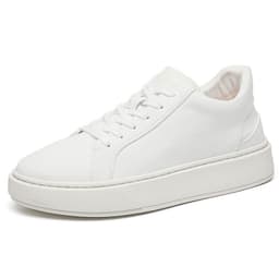 image-Men's White Leather Low Top Casual Sneakers Size 44