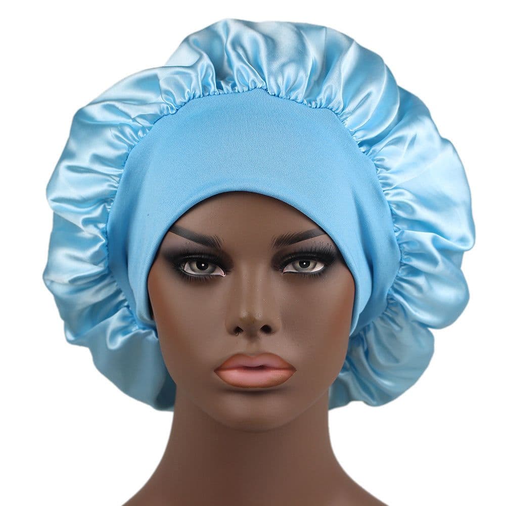 image-Amazon hot selling wide strip wide brim high elastic headband night cap ladies chemotherapy cap hair care cap