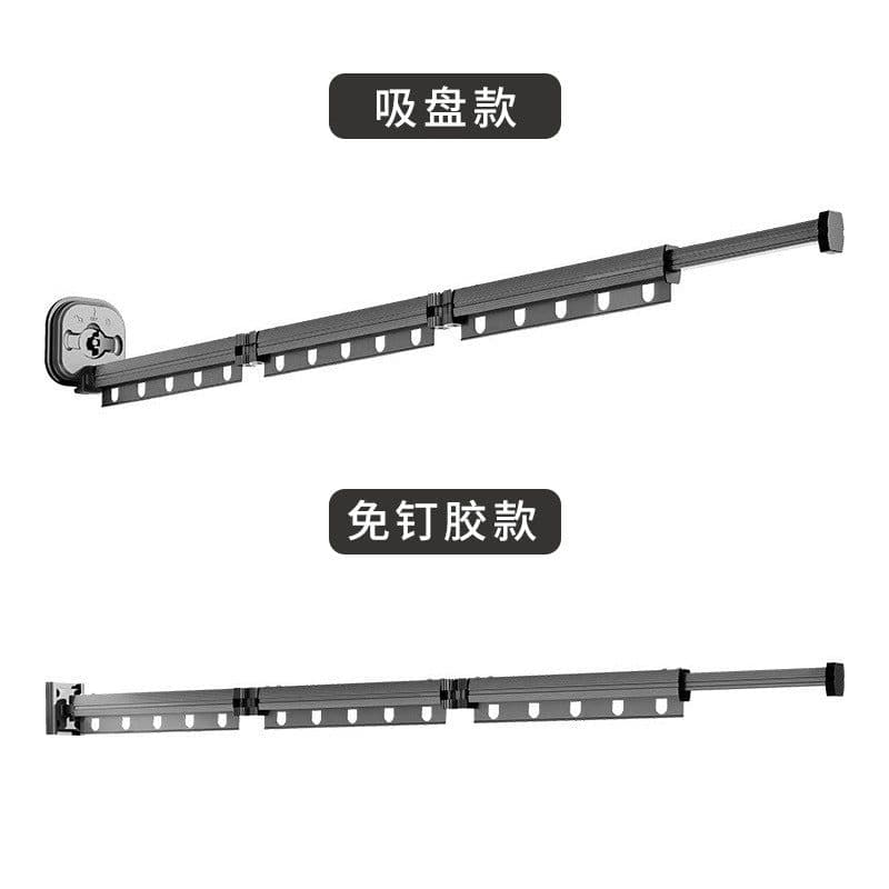 image-Aluminum Alloy Folding Clothes Rack Wall-Mounted