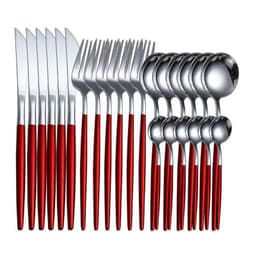 image-Yigang Stainless Steel Flatware Set 24 Piece Silver