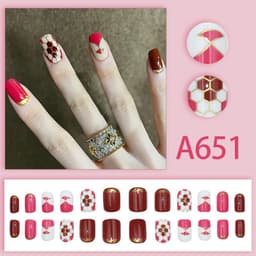 image-Autumn and winter gentle and pure desire simple style wearable manicure patches short, medium and long style white removable fake nail patches