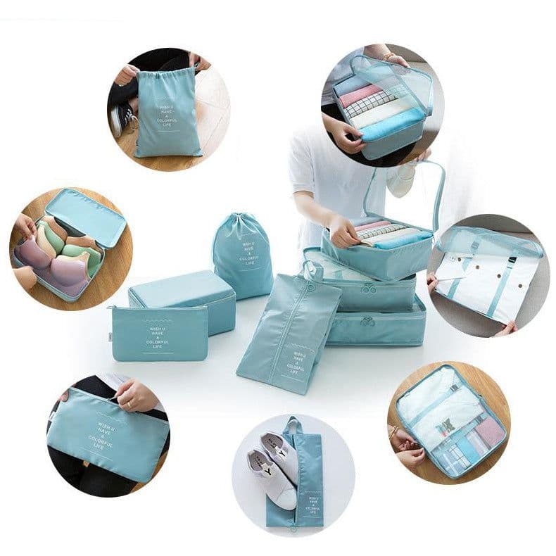 image-Travel Storage Bag Set 7pc Organizer Dark Blue
