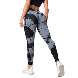 image-High Waist Peach Yoga Pants - Tie-Dye Seamless Fitness Leggings