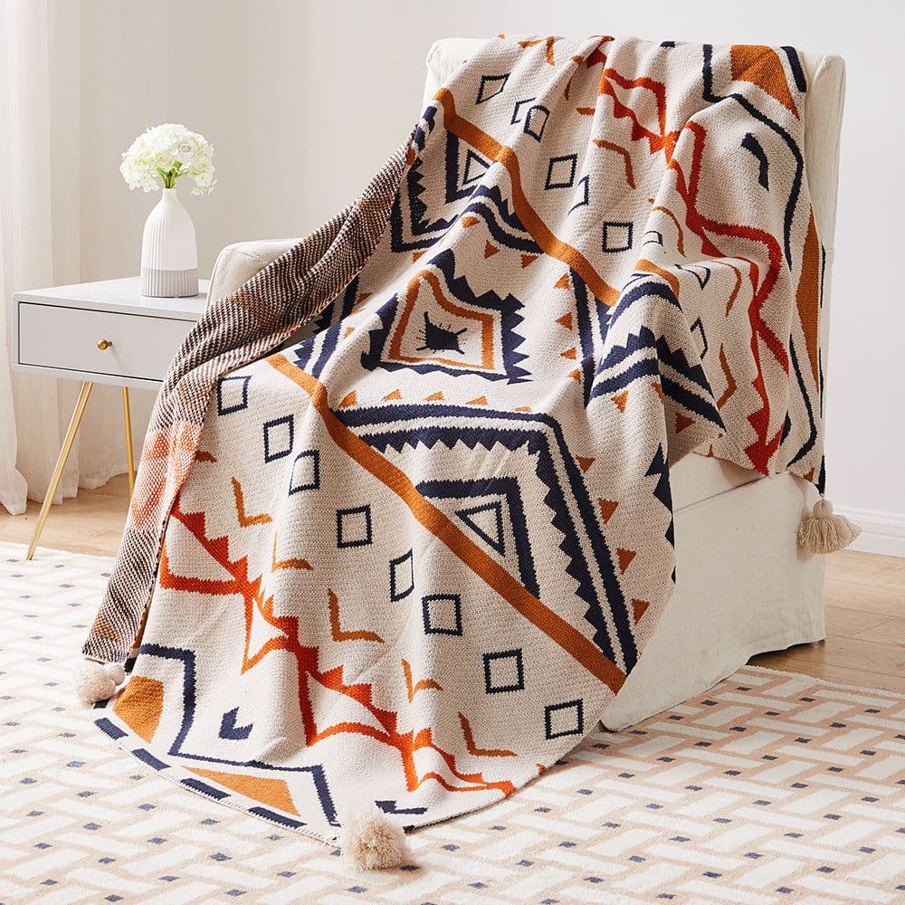 image-Meizuo Wool Blanket Bohemian Geometric 150x200cm