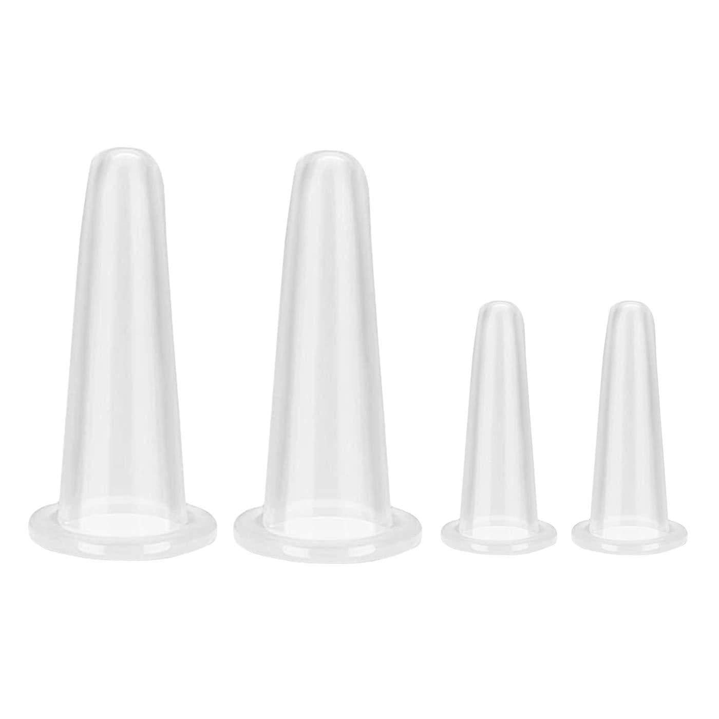 image-Spot high-transparency silicone cupping device, household vacuum massage cup, food-grade moisture-absorbing silicone cupping