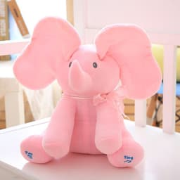 image-Plush Flying Elephant Toy - Soft LSD Peekaboo Bear - Kids Gift 4 Music/Voice - 7-14 Years