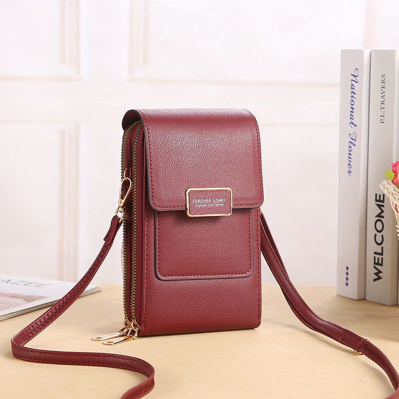 image-2022 new touch screen mobile phone bag female small oblique cute mobile phone small bag fashion wallet vertical section