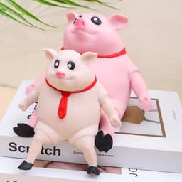 image-Creative decompression toy to decompress and vent red scarf inspirational pig decoration office net red simulation pig pinch music