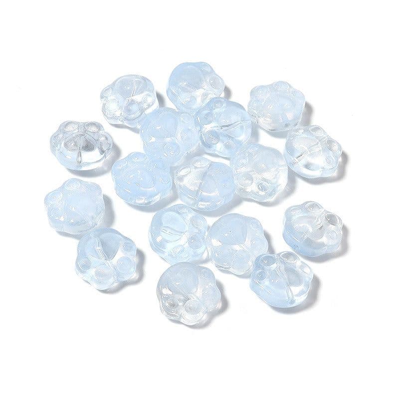image-Glass Bear Claw Beads 20pcs - Colorful 3D Cat Claw DIY